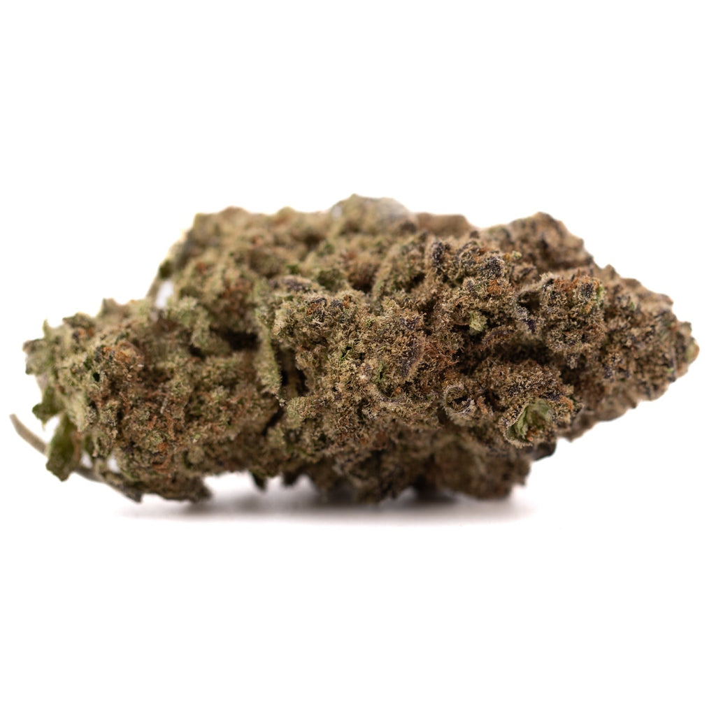 Premium Deep Space THCa hemp flower bud with dense trichomes