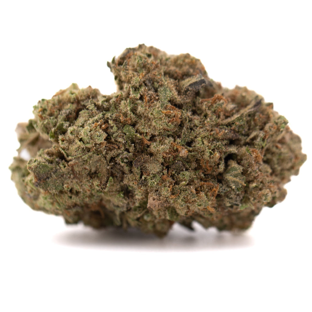 Jokerz NOS THCa hemp flower bud with green hues and trichomes