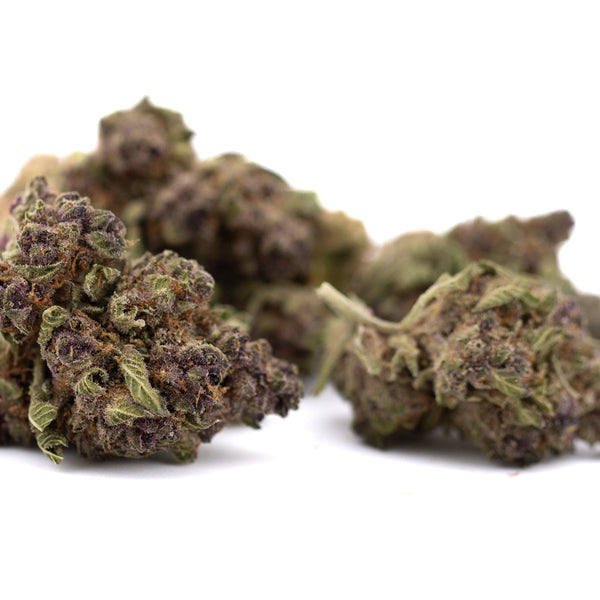 Purple and green cannabis buds of Pineapple Express Indoor THCa Flower Smalls