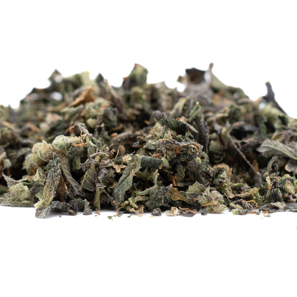 Dried green herbs from Sour Garlic Indoor Trim 1LB, ideal for THCA trim products