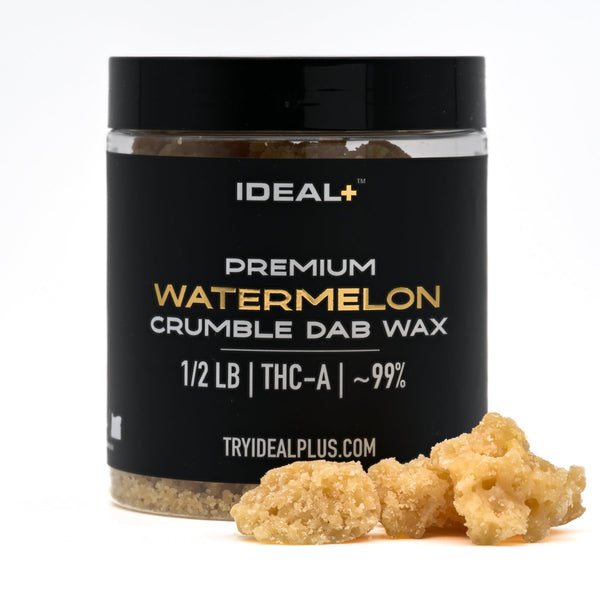 Jar of Watermelon 95% THCa Crumble Dab Wax, ideal for enthusiasts of THCa crumble dab